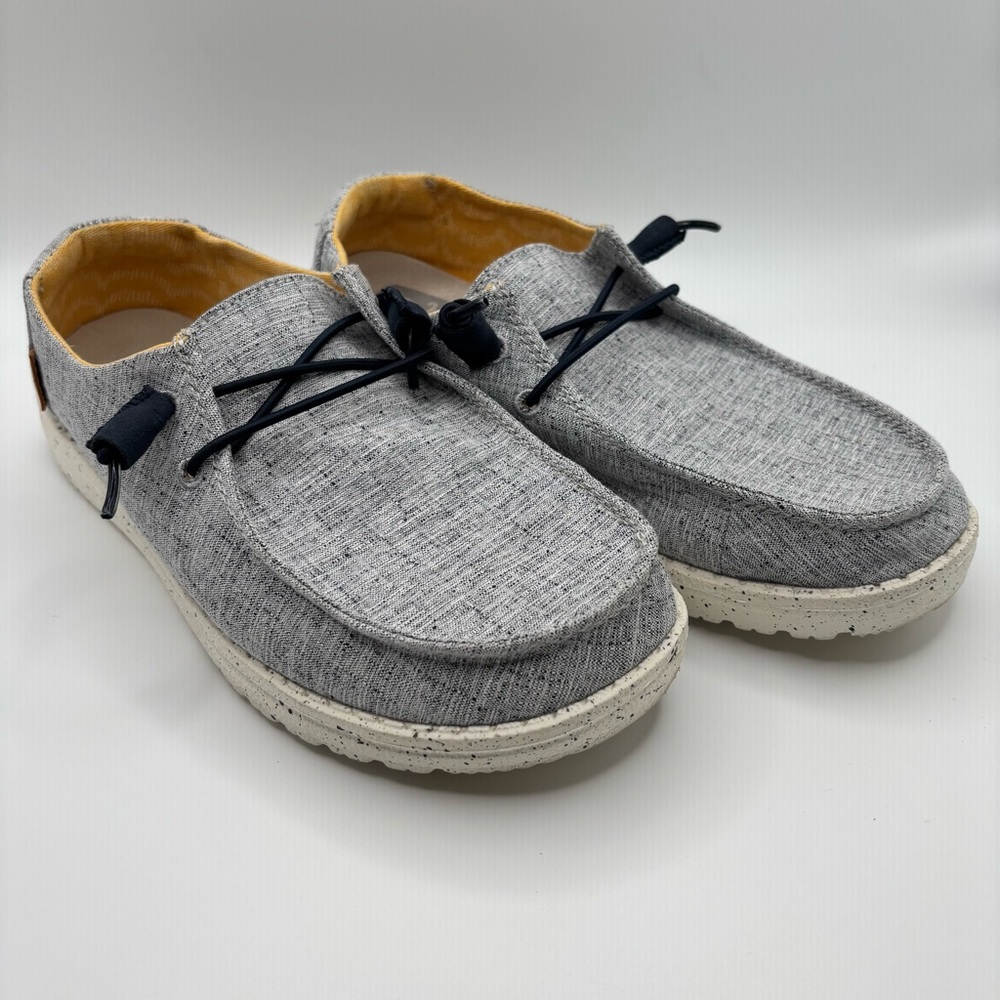 Hey Dude Wendy Sneakers Women's 7‎ Chambray White Blue Gray Slip On